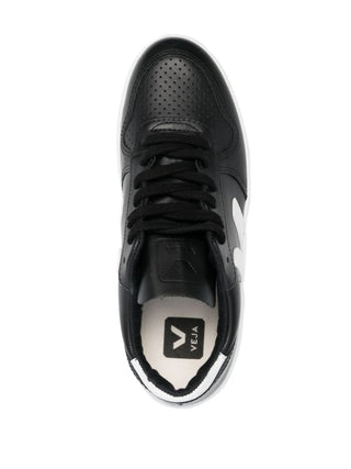 Veja V-10 Leather Trainer Black White