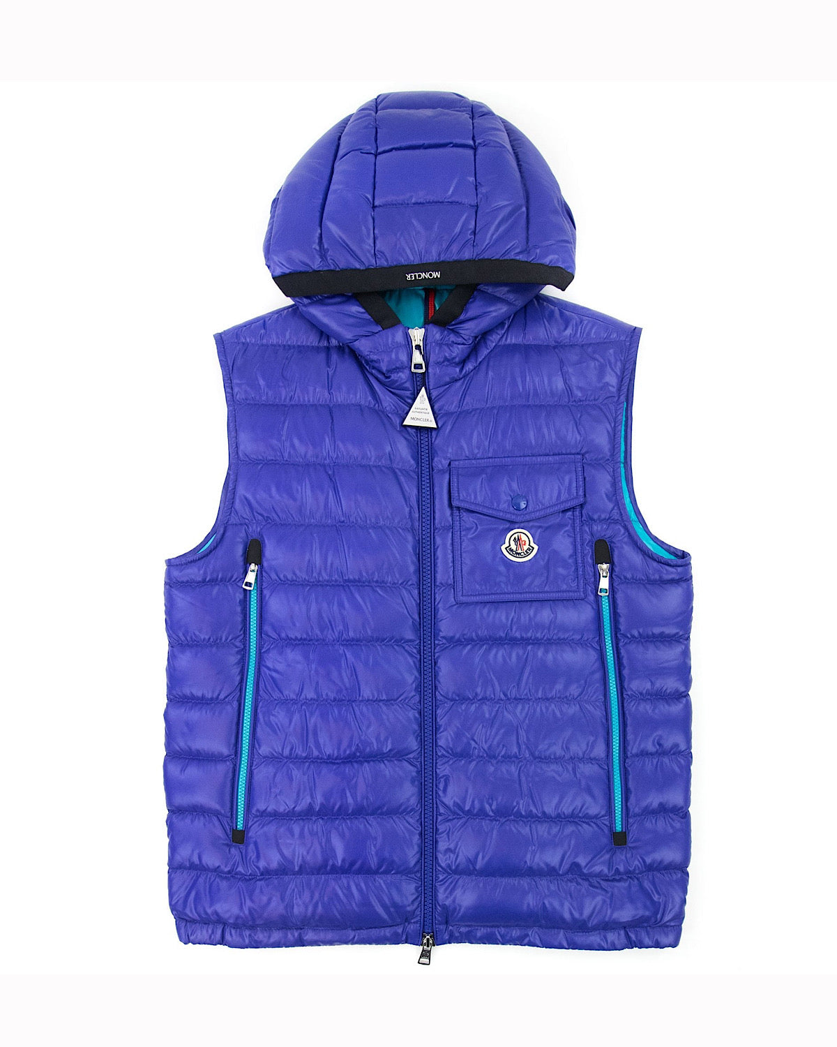 Blue moncler body warmer deals